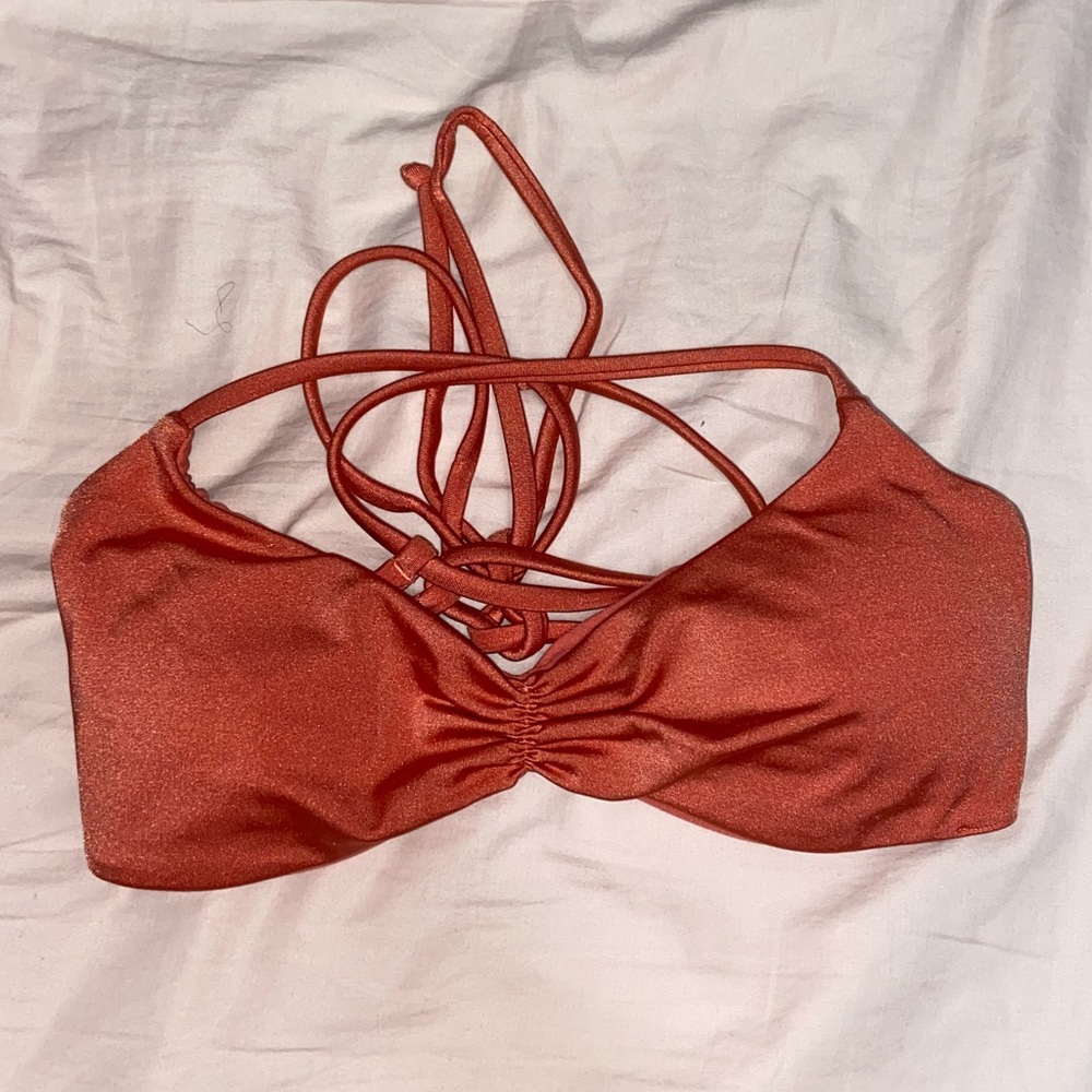 billabong orange bikini top